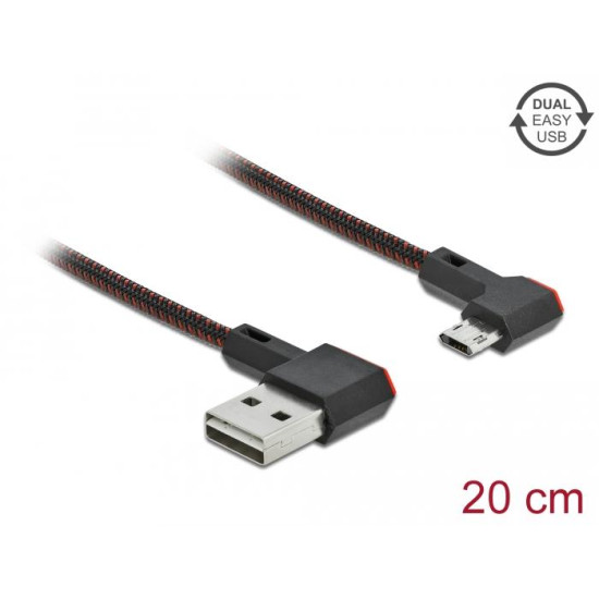 Кабел DeLock, EASY-USB 2.0 Type-A мъжко - EASY-USB Micro-B мъжко