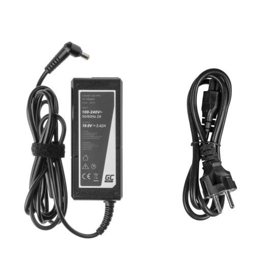 Notebook Power Supply HP PRO Charger / AC Adapter 19V 3.42A 65W for Acer Aspire 5741G 5742 5742G E1-521 E1-531 E1-531G E1-570 E1-571 E1-571G   GREEN CELL
