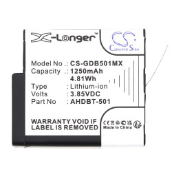 Camera Battery for GOPRO Hero 5; Hero 6; Hero 7; Hero 8   AHDBT-501  3,85V 1250mAh   LIIon Cameron Sino