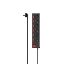 Hama Power Strip, 6-Way, Overvoltage Protection, Individually Switchable, 1.4 m, 223158
