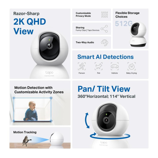 TP-Link Tapo C220 - Pan/Tilt Wi-Fi Camera with AI