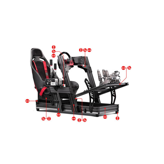 Next Level Racing F-GT Elite Aluminium Simulator Cockpit - Front and Side Mount Edition