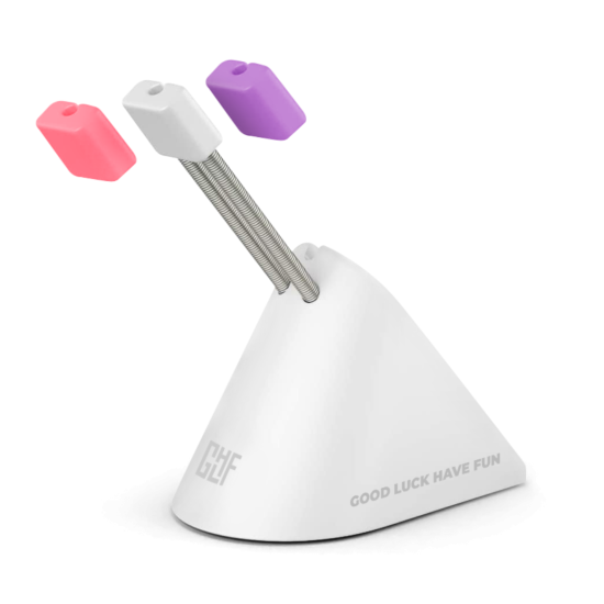 FragON - Tower Mouse Bungee with 3 Colorful clips - White