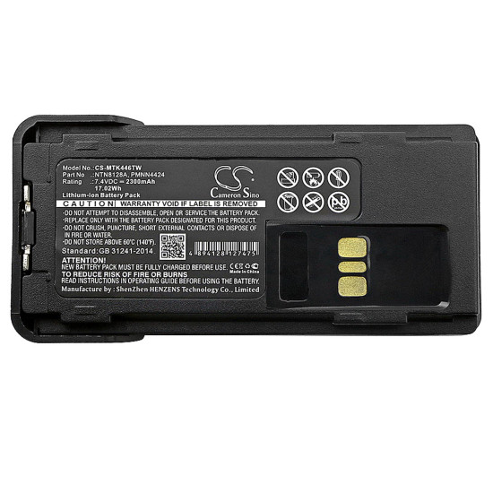 Camera Battery for Two-Way Radio  Motorola APX2000, APX3000 , APX4000  NNTN8128A LiIon  7,4V 2300mA Cameron Sino