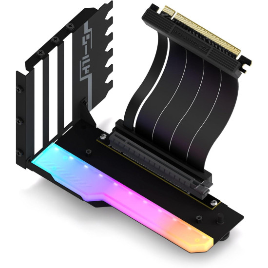 EZDIY-FAB RGB Vertical PCIe 4.0 GPU Mount Bracket Graphic Card Holder 90° Riser Cable