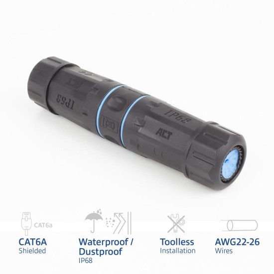 ACT Network Connector, Outdoor, CAT-6A, 1 Gbit/s