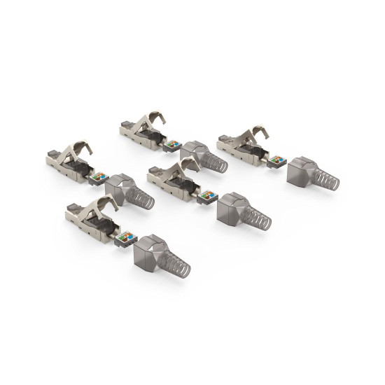 Hama Network Plug, CAT 6a, 10 Gbit/s, Shielded, Tool-free installation, 5 Pcs.