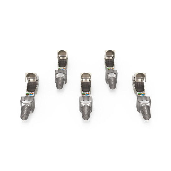 Hama Network Plug, CAT 6a, 10 Gbit/s, Shielded, Tool-free installation, 5 Pcs.