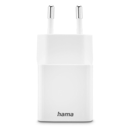Hama Fast Charger, 1x USB-C, 1x USB-A, Mini Charger, PD, 30 W, white