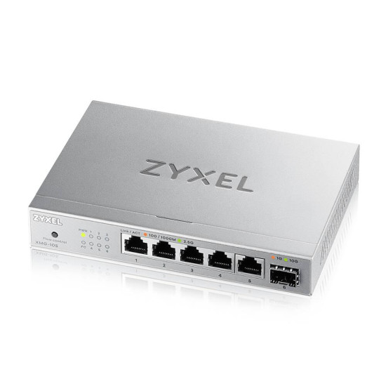 Switch Zyxel XMG-105 5 Ports 2,5G + 1 SFP+ Desktop MultiGig unmanaged