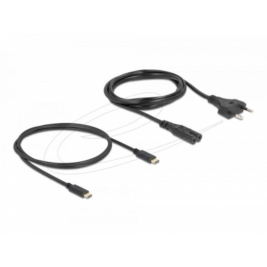 Delock Зарядно устройство GaN, 2 x USB-C, PD 65 W, адаптер за EU / US / UK