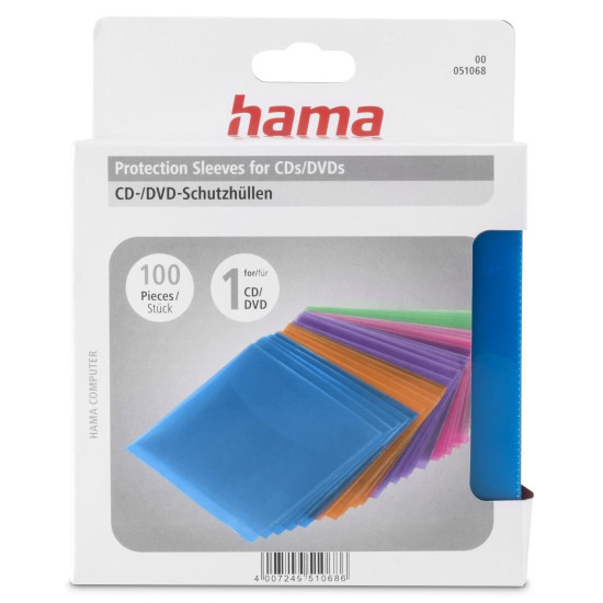 Hama CD/DVD Protective Sleeves 100, coloured