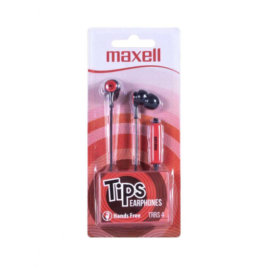 MAXELL HEADPHONES + EARBUD IN-TIPS RED
