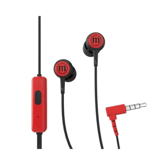 MAXELL HEADPHONES + EARBUD IN-TIPS RED