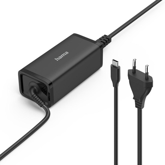 Hama Universal USB-C Notebook Power Supply Unit, GaN, Pwr Del. (PD), 5-20V/100W