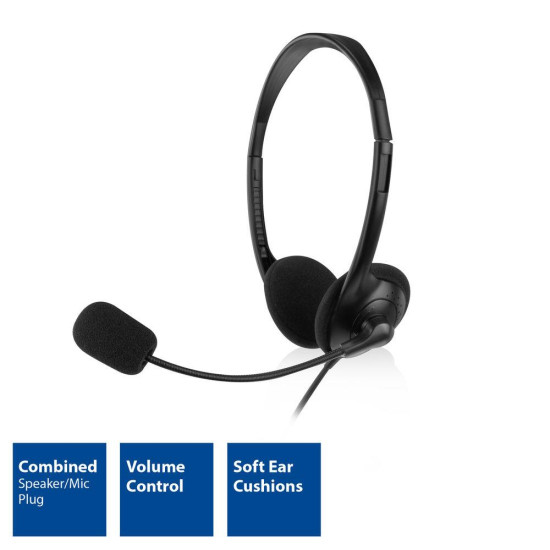 ACT Headphones with microphone, 3.5mm jack, 2m