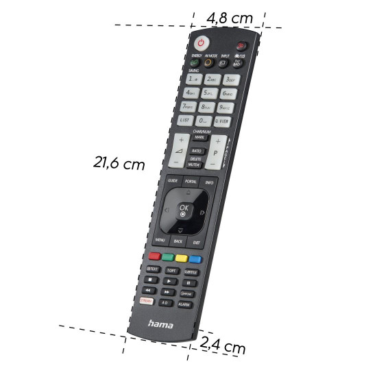 Hama Universal Remote Control for LG TVs, IR, Teachable, Illuminating Buttons