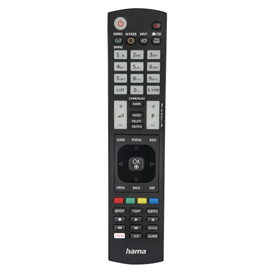 Hama Universal Remote Control for LG TVs, IR, Teachable, Illuminating Buttons
