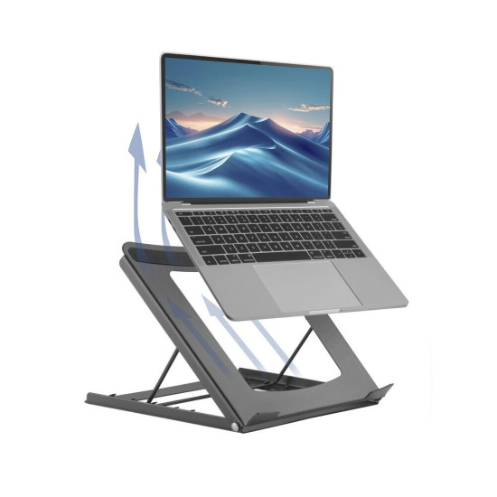 ACT AC8145 Folding Laptop Stand, 5 Positions, Black