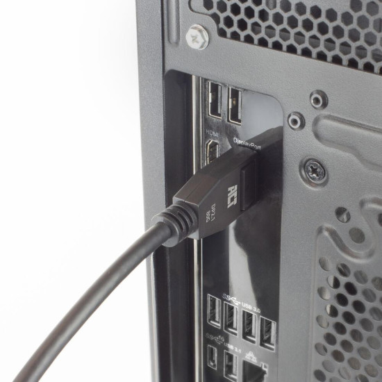 ACT Кабел Display port 2.1 мъжко-мъжко,8К@60Hz,4k@240Hz, 1м, черен