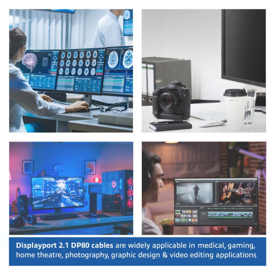 ACT Cable Display port 2.1 male-male, 8K@60Hz, 4k@240Hz, 2m, black