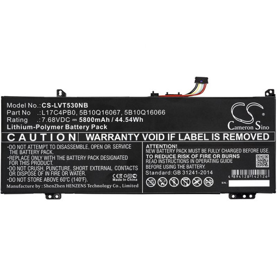 Laptop Battery for LENOVO IdeaPad 530S, Yoga 530-14A  L17C4PB0 7,68V 5800mAh LiPo CAMERON SINO