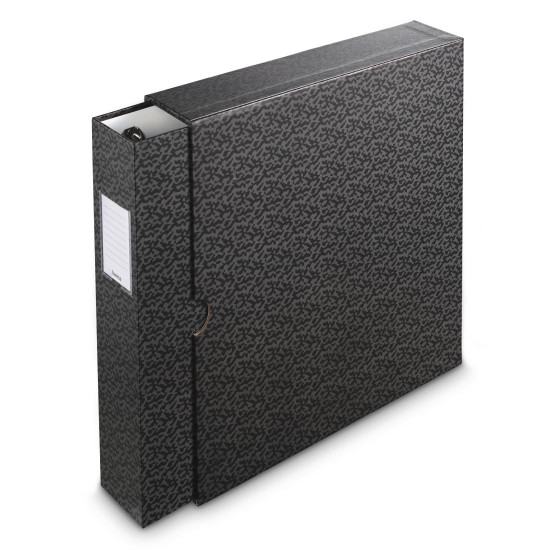 Hama Folder with 4-D Ring Mechanism, 70 mm Spine Width, with Slipcase, black/gr.