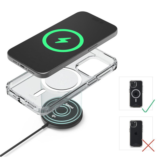 Hama Wireless Qi2 Charger, Inductive Charging Pad, Fast Charging, 15 W, black