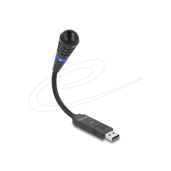 Delock USB Microphone with Gooseneck and Mute Button