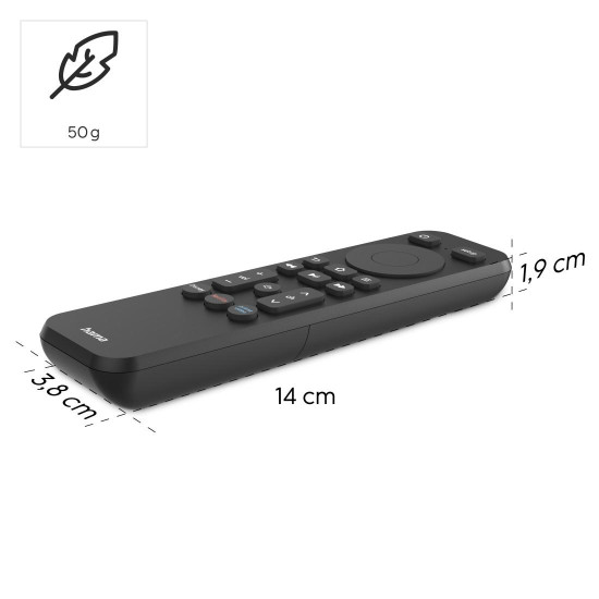 Hama Remote Control for TV + Netflix, Prime Video, Disney+ Buttons, Programmable