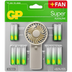 GP SUMMER PACK alkaline batteries  Super AA x 12 pcs. + Super AAA x 12 pcs. + Fan  GP BATTERIES