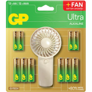 GP SUMMER PACK Алкални батерии  ULTRA AA x 12 бр. + ULTRA AAA x 12 бр. + Fan/ Вентилатор/  GP BATTERIES