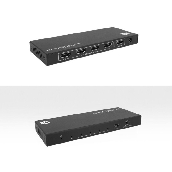 ACT HDMI Splitter AC7832 4K HDMI splitter, 1 input, 4 HDMI outputs