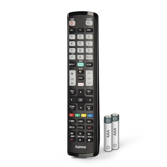 Hama Universal Remote Control for Samsung TVs, IR, Teachable, Illuminating Butto