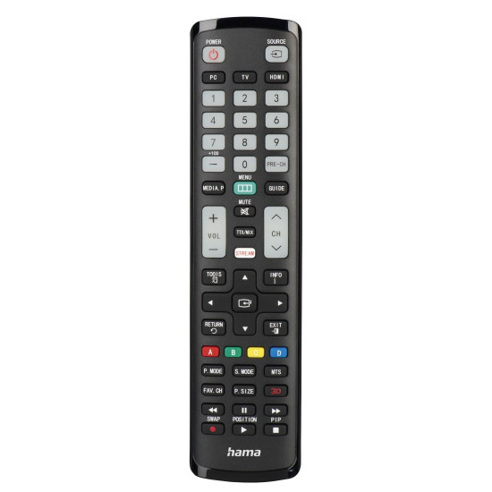 Hama Universal Remote Control for Samsung TVs, IR, Teachable, Illuminating Butto