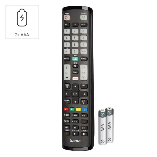 Hama Universal Remote Control for Samsung TVs, IR, Teachable, Illuminating Butto