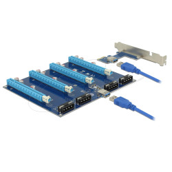 Конвертор Delock Riser Card PCI Express x1 > 4 x PCIe x16 with 60 cm USB cable