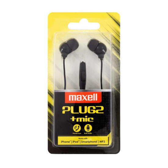 Earphones with microphone MAXELL PLUGZ black