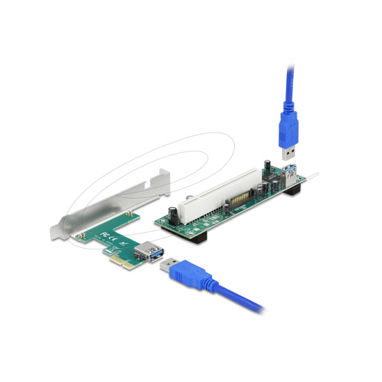 Delock Riser card PCI Express Card x 1 към 1 x PCI 32 Bit Slot с кабел 60 cm