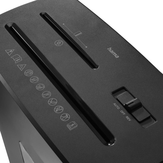 Hama “Prime M50CD-B” Document Shredder, Shredder with Security Level P5 T2 E2 O1, black