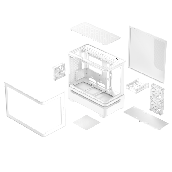 Case ASUS Prime AP202 ARGB mATX + 3 ARGB Fans - White