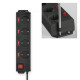 Hama Power Strip, 4-Way, 90°, Individually Switchable, Wall Mounting, 1.4 m, blk.