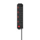 Hama Power Strip, 4-Way, 90°, Individually Switchable, Wall Mounting, 1.4 m, blk.