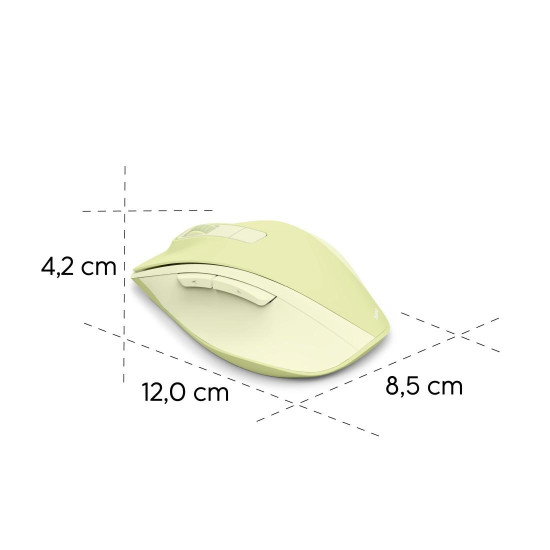 Hama “WM-500” Wireless Mouse, Ergonom., 6 Buttons, W/O Click Noise, Battery, green