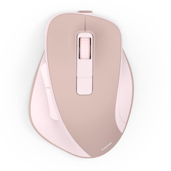 Hama “WM-500” Wireless Mouse, Ergonom., 6 Buttons, W/O Click Noise, Battery, pink