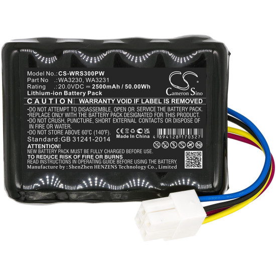 Camera Battery for Lawn Mower  WORX Landroid S 390m2,Landroid S300  FERREX R800 Smart 20V 2500mAh Cameron Sino