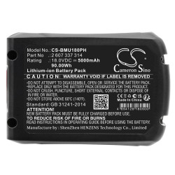 Battery for cordless saw BOSCH AdvancedCut 18 1600A005B0 LiIon 18V 5000mAh Cameron Sino