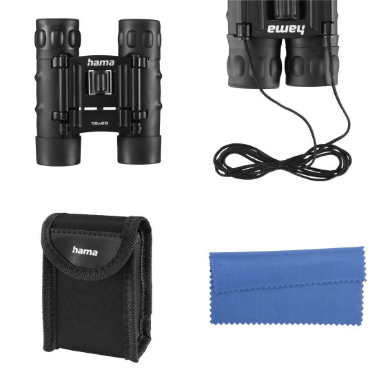 Hama “Vision” Binoculars, 12x25, Roof, BK7, with Focussing Wheel