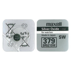 Бутонна батерия сребърна MAXELL SR521 SW /AG0/379/ 1.55V