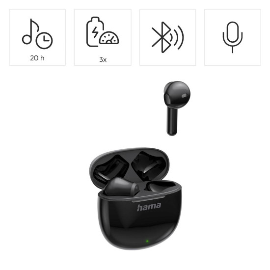 Hama “Action One” Bluetooth® Headphones, True Wireless, Earbuds, black